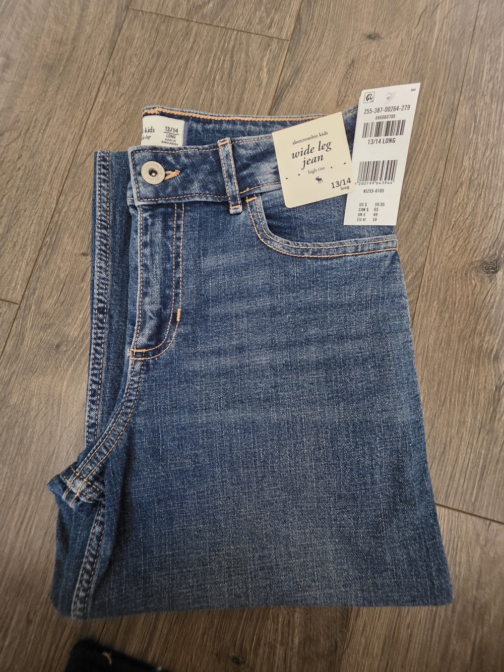 Abercrombie & Fitch Dark Blue Embroidered Pocket Jeans - Picture 3 of 5